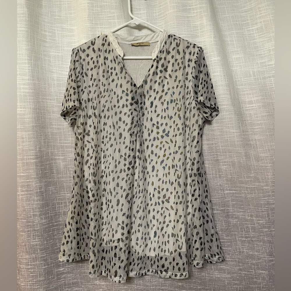 Animal print v-neck blouse